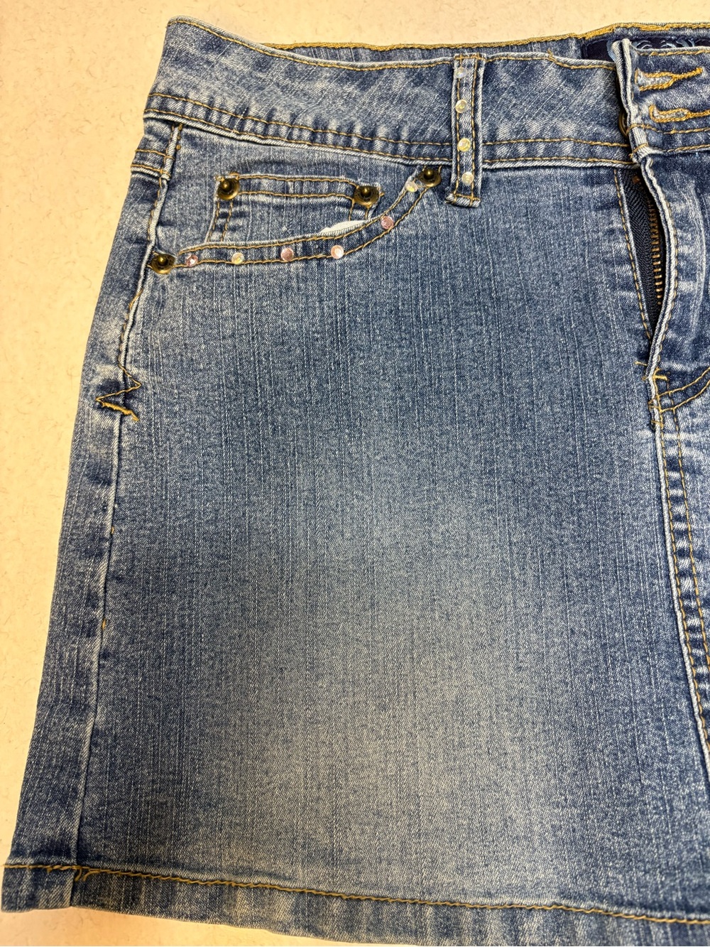 Vintage Y2K Angels Denim Skirt Size 5 - Picture 3 of 9